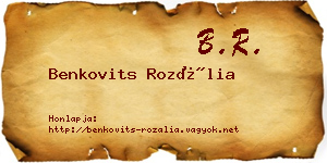 Benkovits Rozália névjegykártya