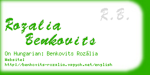 rozalia benkovits business card