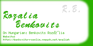 rozalia benkovits business card